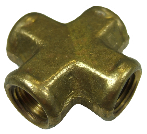 11518 - 1/8 NPT Female Cross - Brass – FDR Design